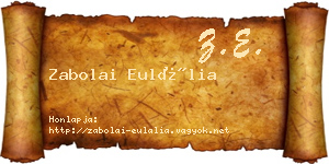 Zabolai Eulália névjegykártya